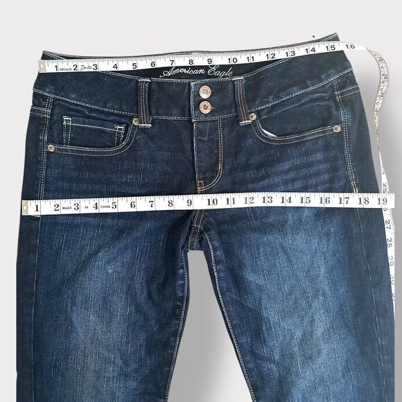 Y2k American Eagle Low Rise Artist Crop Dark wash size 6 - Picture 4 of 5